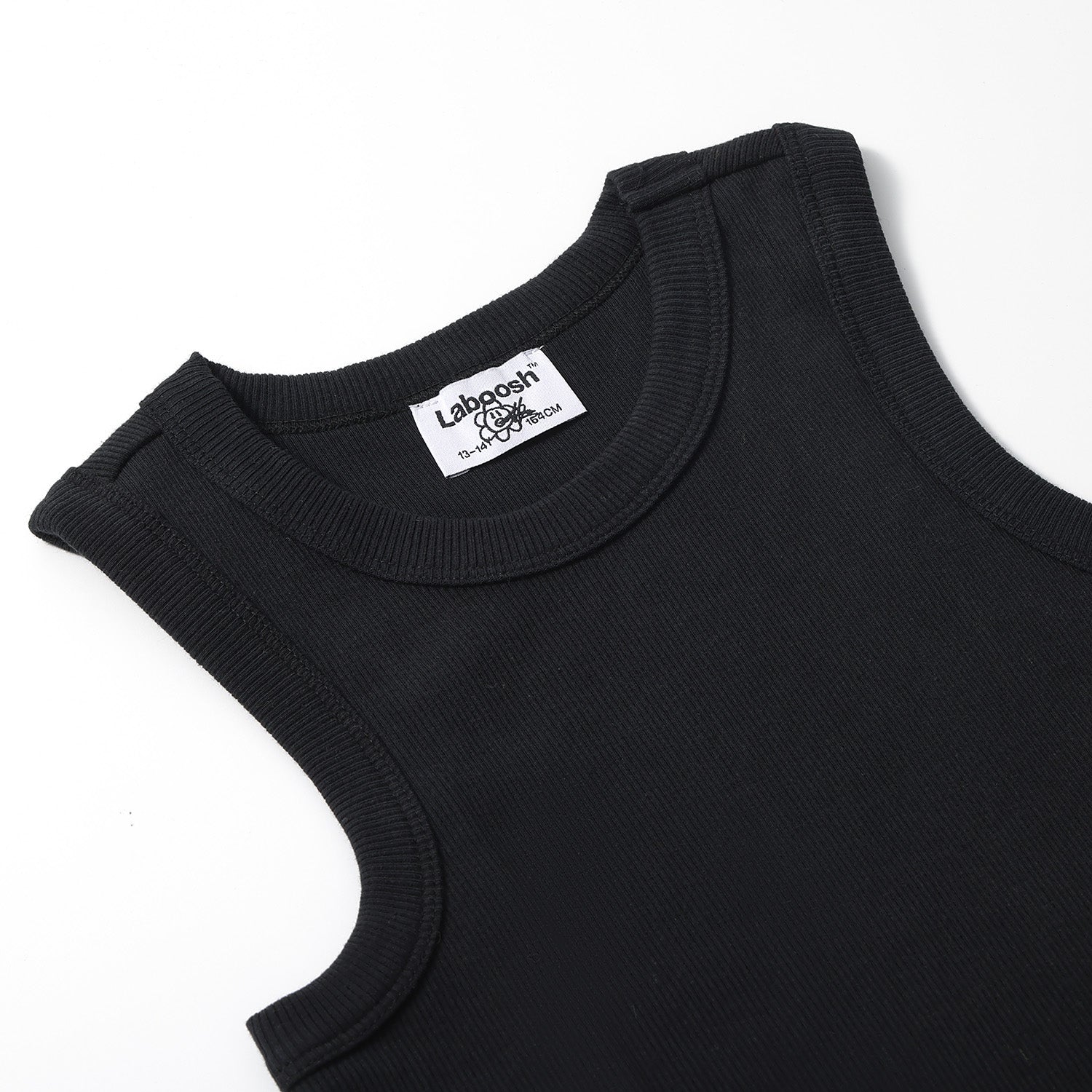 ESSENTIAL COTTON RIBBED RUCHED DRESS - SLEEVELESS