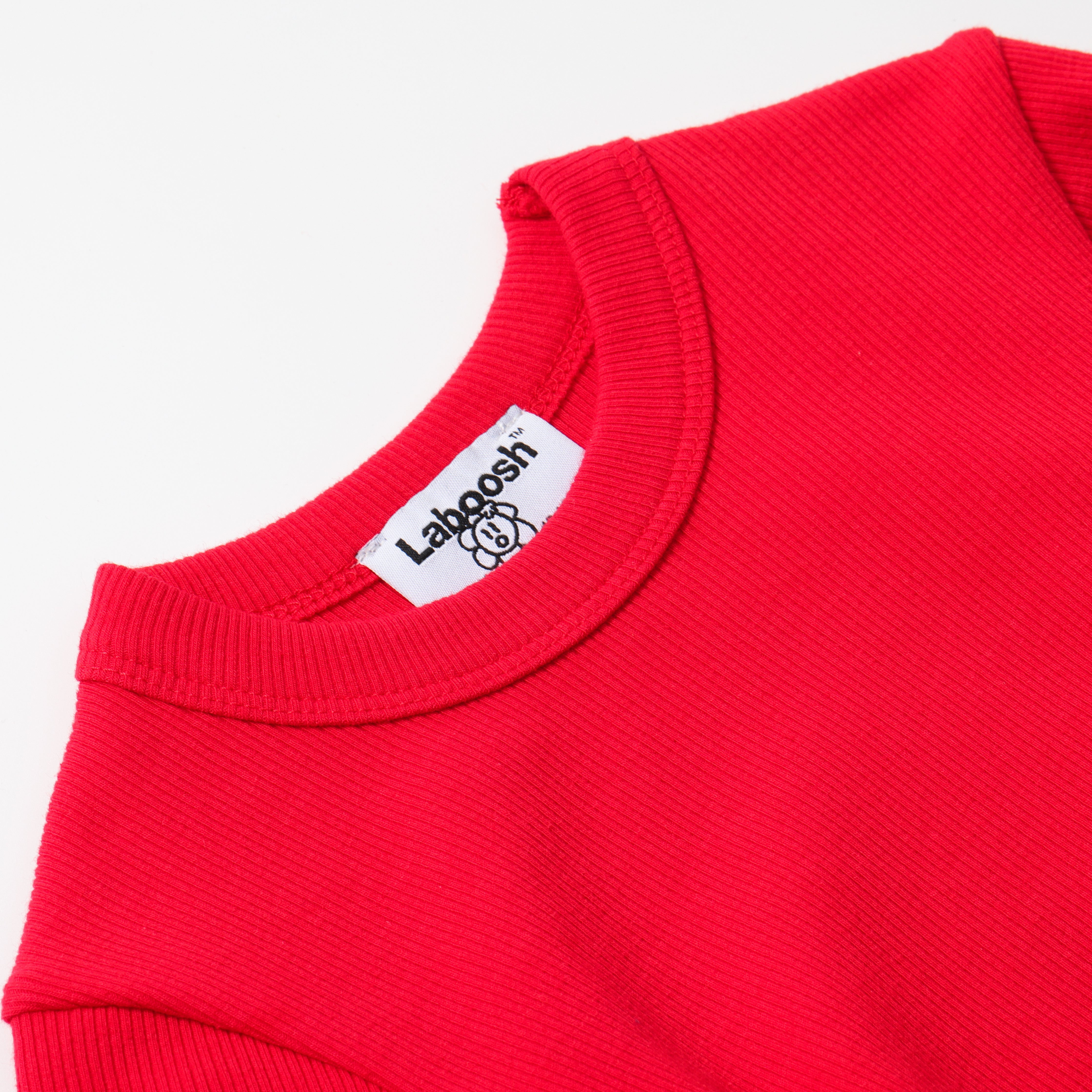 ESSENTIAL COTTON RIBBED SHORT SLEEVE RUCHED DRESS