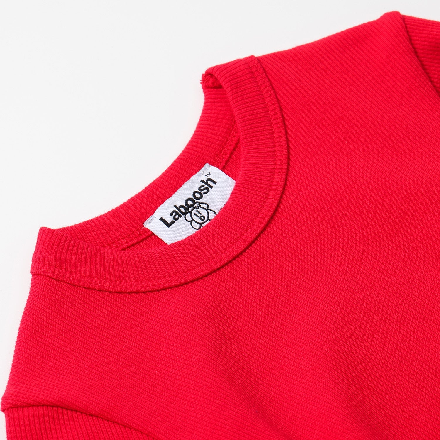 ESSENTIAL COTTON RIBBED SHORT SLEEVE RUCHED DRESS
