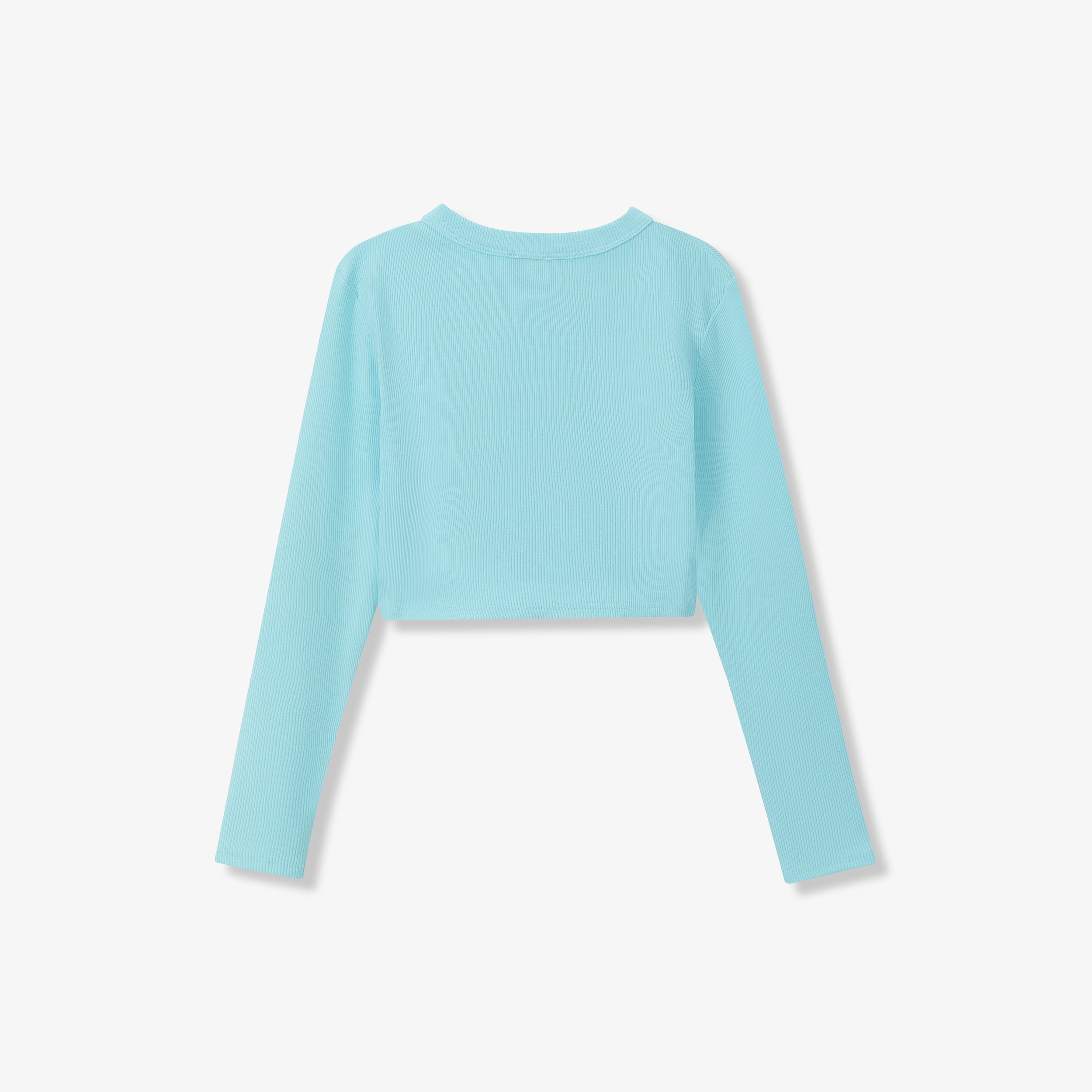 ESSENTIAL COTTON RIBBED CROP TOP - LONG SLEEVE