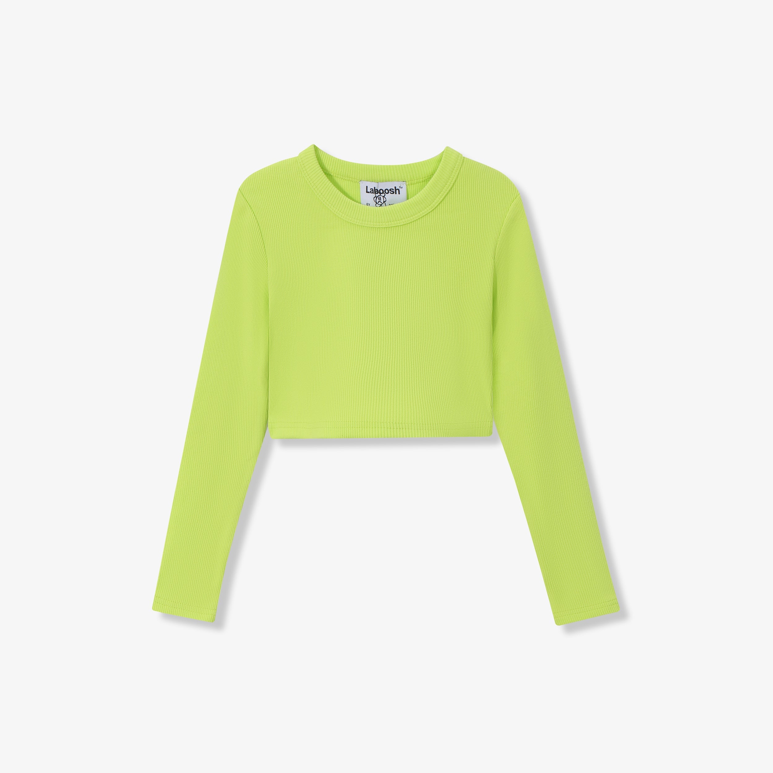 ESSENTIAL COTTON RIBBED CROP TOP - LONG SLEEVE