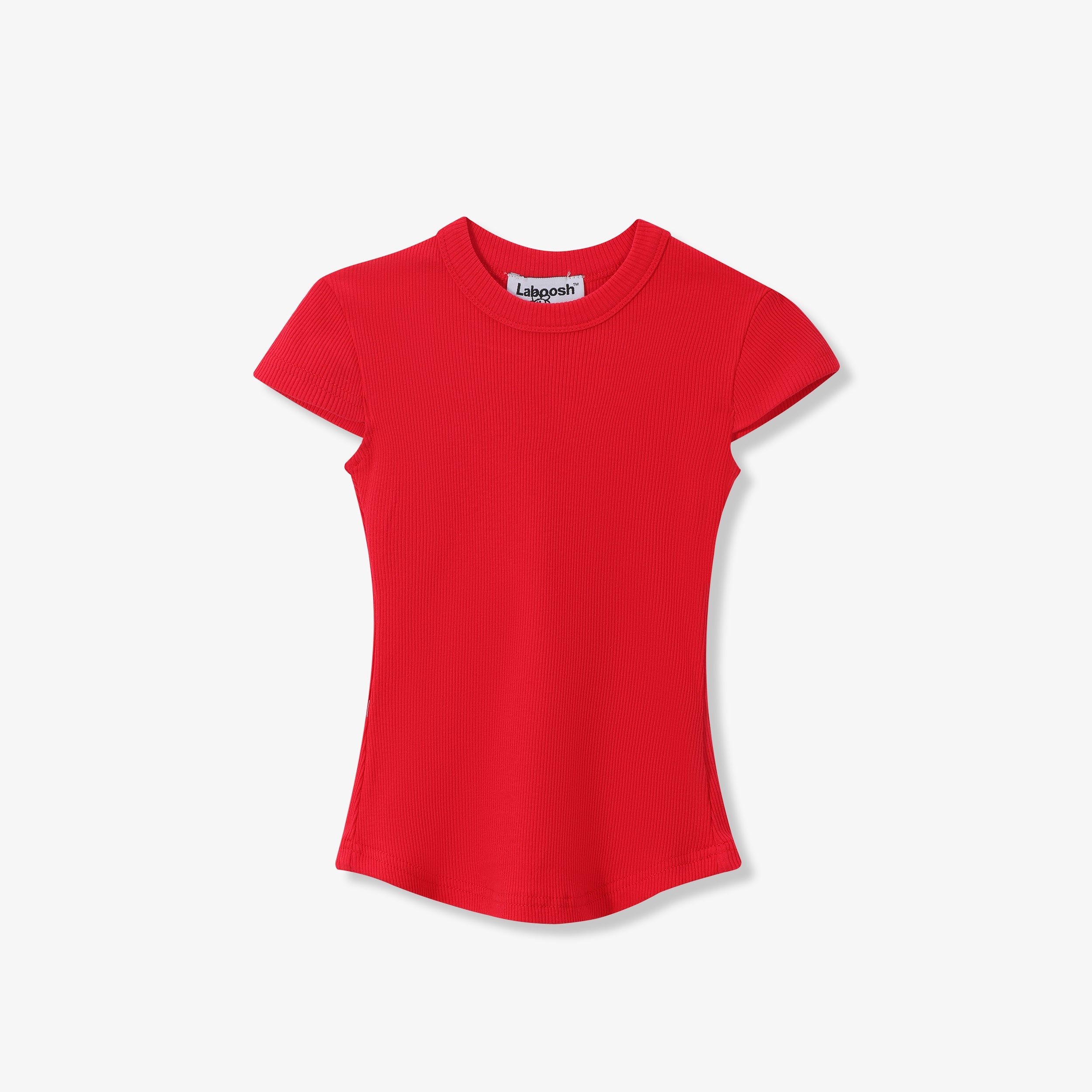 ESSENTIAL COTTON RIBBED TOP - SHORT SLEEVE