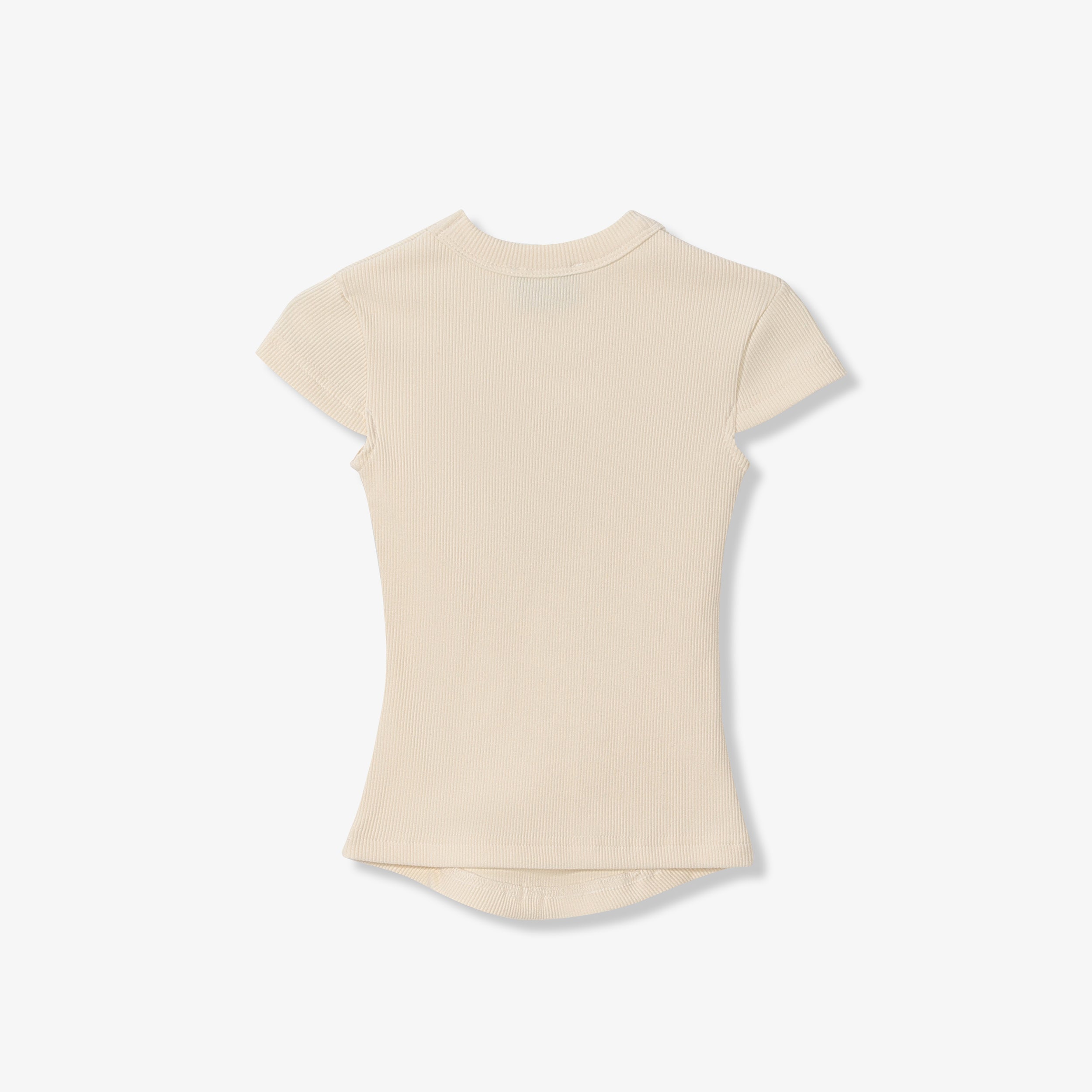 ESSENTIAL COTTON RIBBED TOP - SHORT SLEEVE